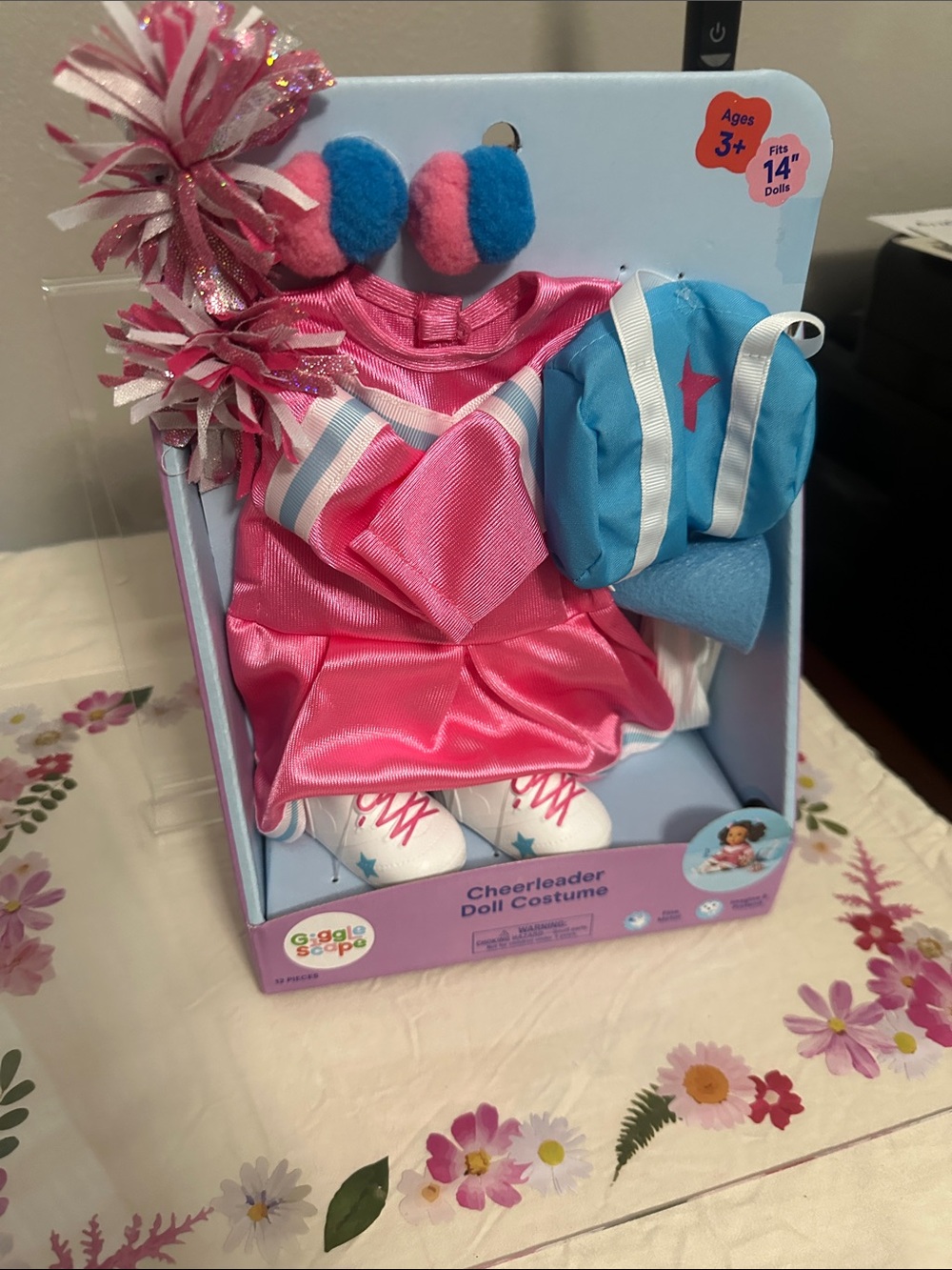 Cheerleader Doll Costume Pink and Blue Outfit for 14" Dolls NWT